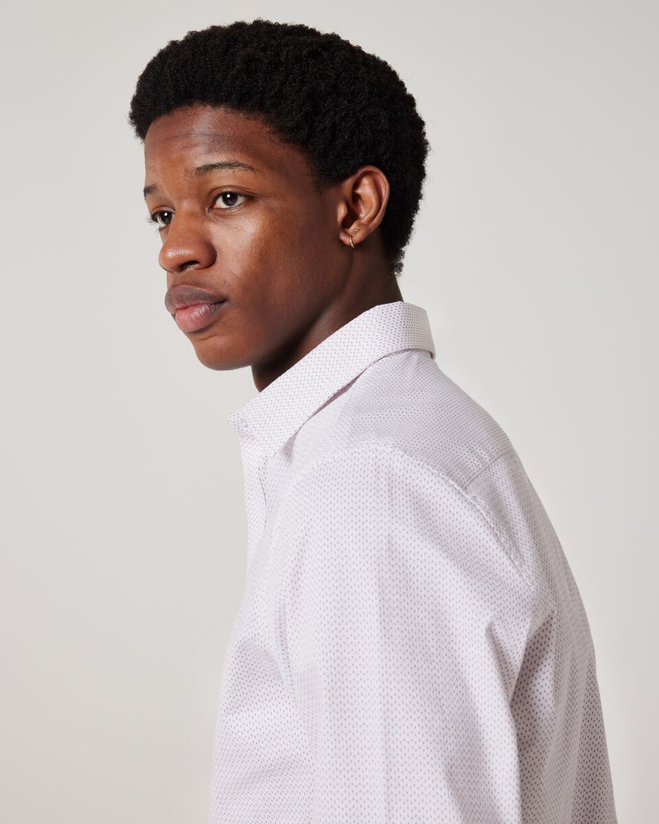 Long Sleeve Geo Print Business Shirt 